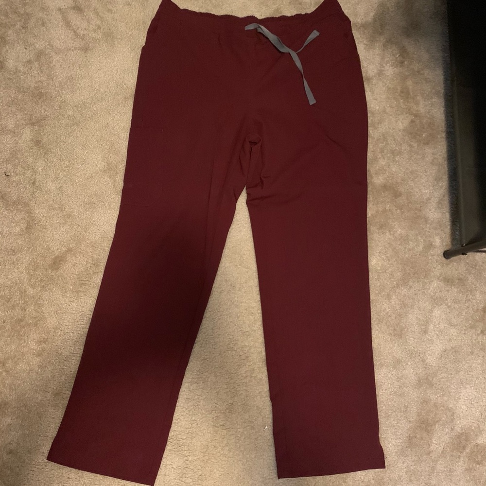Medium burgundy mandala scrub pants